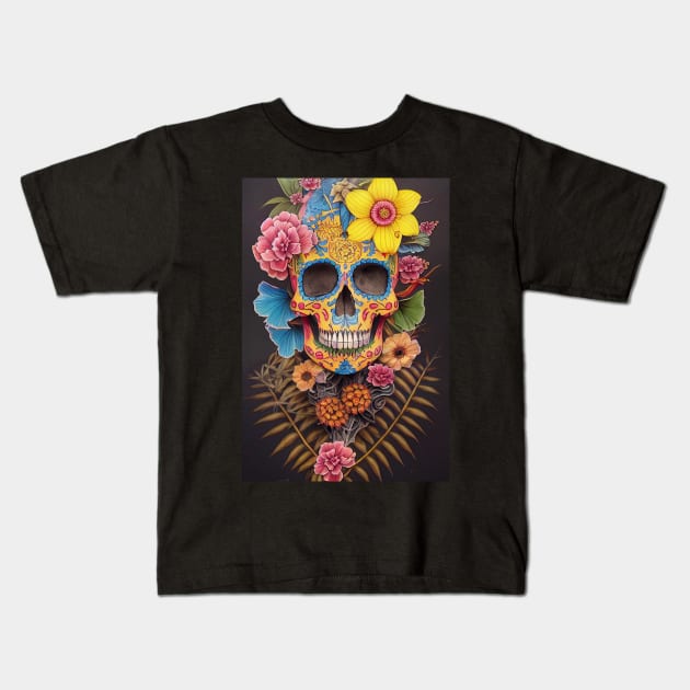 Australiana Sugar Skull v4 Kids T-Shirt by rolphenstien